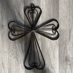 Elegant Black Metal Wall Cross Decor